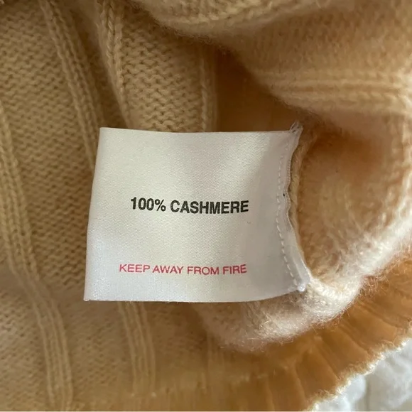 Cozy Cashmere Lochmere Cable Knit Turtleneck Sweater - Cream - Picture 4 of 6